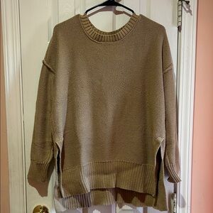 Aerie Warm Brown Crew Neck Sweater